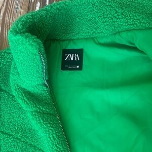 Zara Vibrant Green Fleece vest